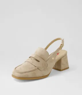 I LOVE BILLY Docono Taupe Microsuede Heels