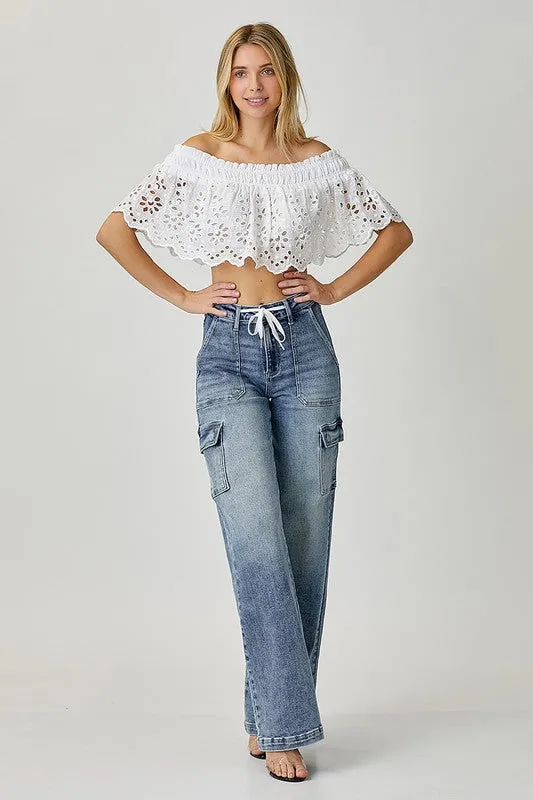 Ilany Mid Rise Cargo Jeans