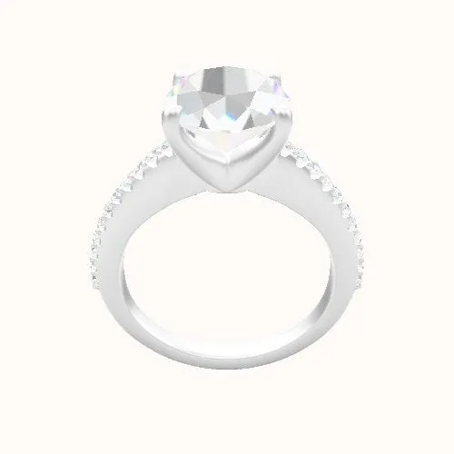 Illusion Set Shank Engagement Ring With Four Prong Head