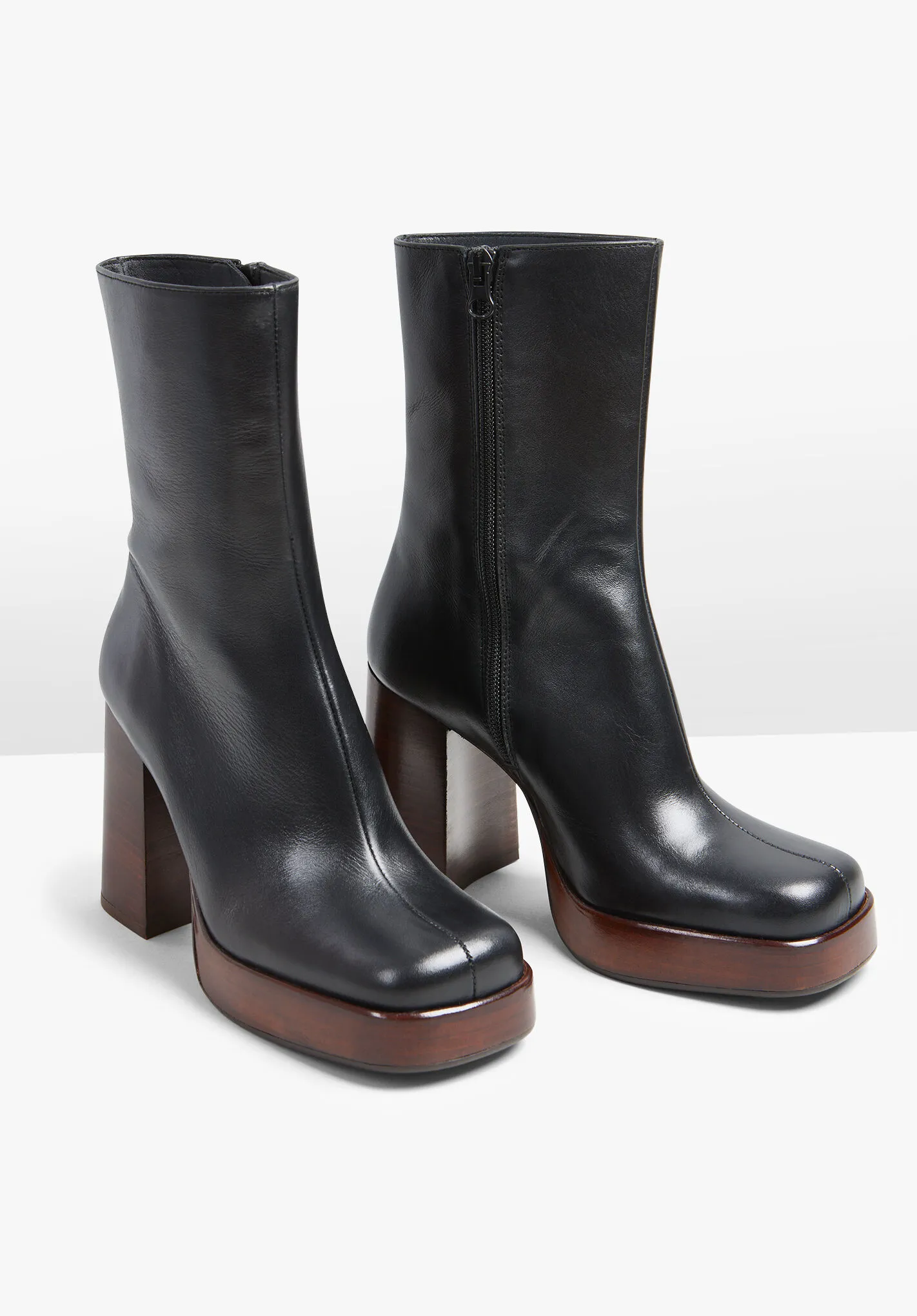 Leather Platform Style Boots