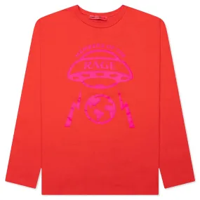 Infrared Oversized Long Sleeve T-Shirt with a Planet Design