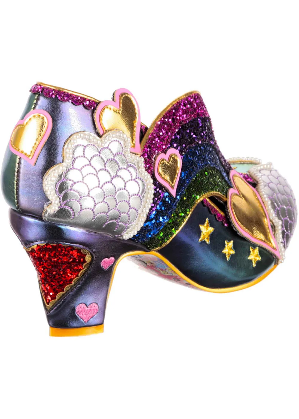 Irregular Choice Purple Rainbow Showers Pumps 70's