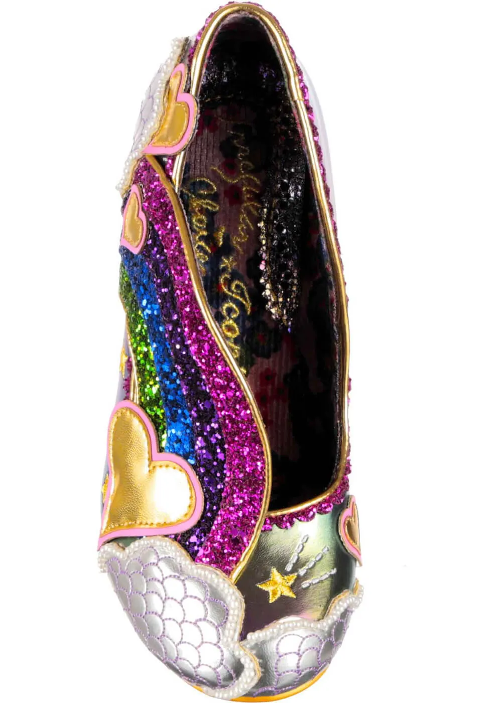 Irregular Choice Purple Rainbow Showers Pumps 70's