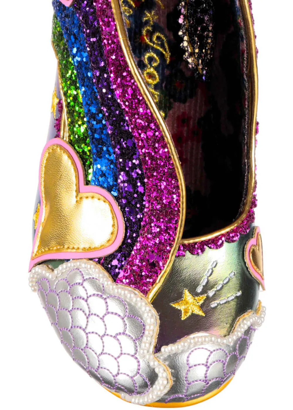 Irregular Choice Purple Rainbow Showers Pumps 70's