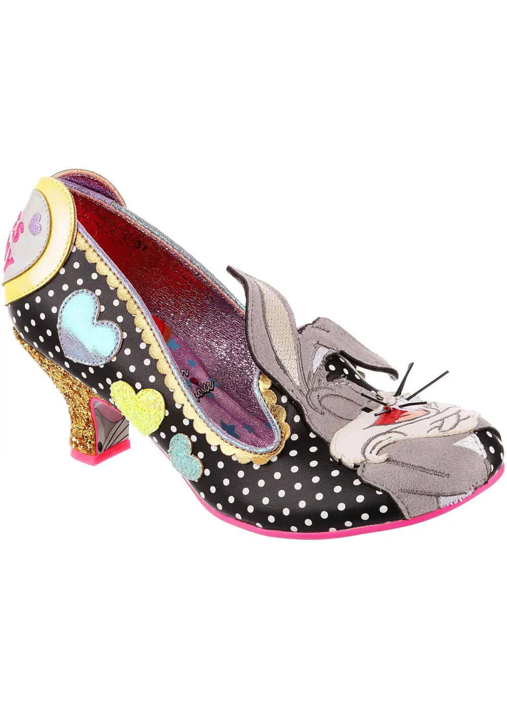 Irregular Choice Black Looney Tunes Bunny Love Pumps 40's