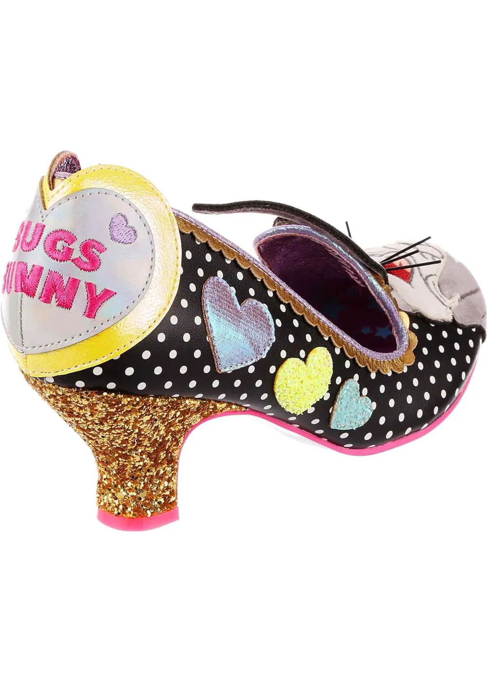 Irregular Choice Black Looney Tunes Bunny Love Pumps 40's