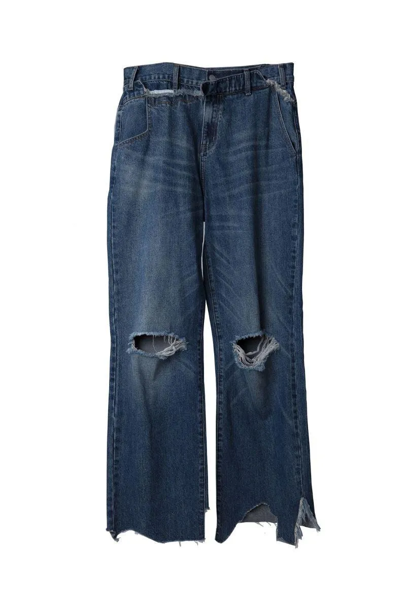 Irregular Cut Straight Jeans