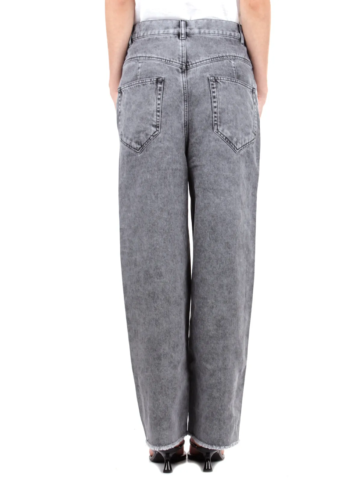 Isabel Marant Toile Frayed Hem Cropped Denim Pants