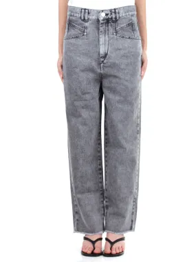 Isabel Marant Toile Frayed Hem Cropped Denim Pants