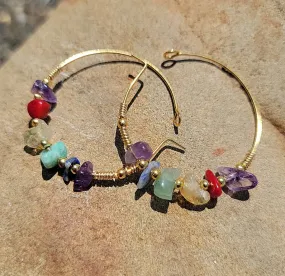 Gemstone Hoop Earrings by Island Girl Art