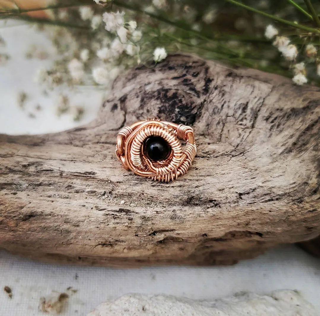 Island Girl Art - Tiger's Eye Wire Wrapped Ring