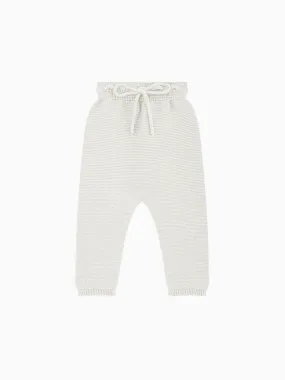 Ivory Fino Cotton Baby Knitted Trousers