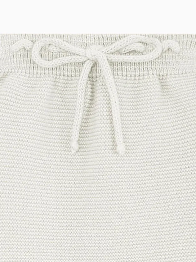 Ivory Fino Cotton Baby Knitted Trousers