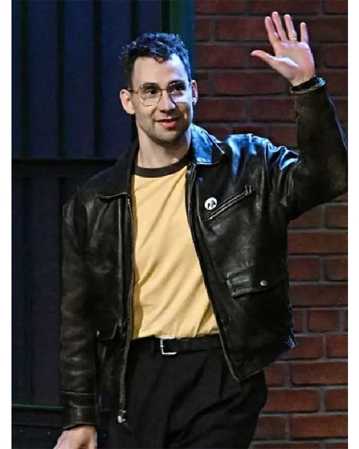 Classic Black Leather Jacket by Jack Antonoff