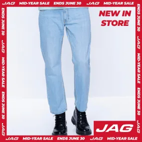 Jag Men's Classic Straight Jeans 28 Inseam in Blue Ice Wash