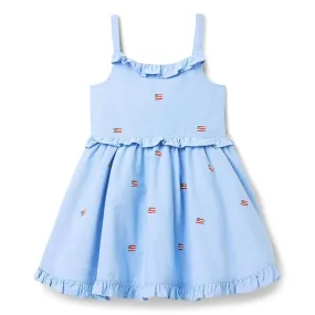 Janie and Jack Girls Embroidered Flag Dress (Toddler/Little Kid/Big Kid)