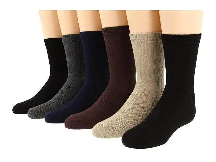 Jefferies Socks Rib Crew Sock Six Pair Pack (Infant/Toddler/Little Kid/Big Kid/Adult)