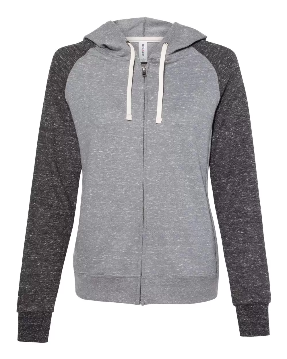 Jerzees 92WR Women's Snow Heather French Terry Full-Zip Hood Sweatshirt SKU: 92WR