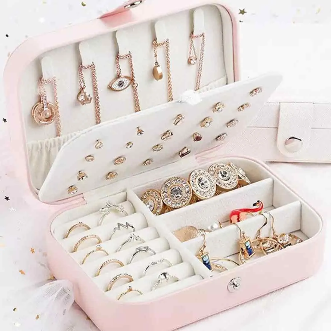 Jewellery Box for Girl Personalised With Name Jewelry Case Earrings Pendants Nacklaces - Autumn leaves