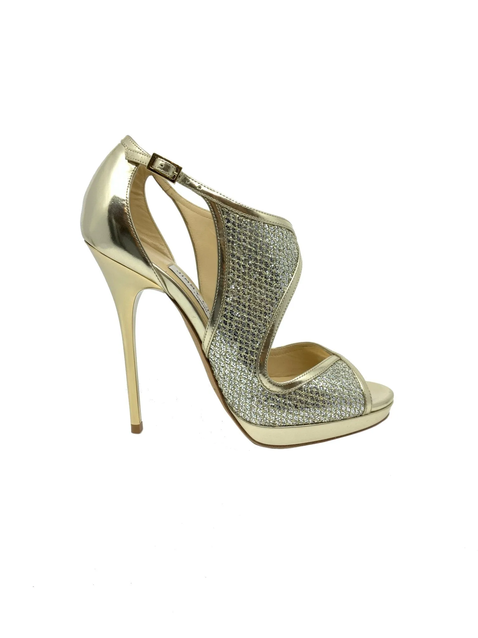 Stylish Metallic Sequin Glitter Platform Pumps by Jimmy Choo in Size 7.5