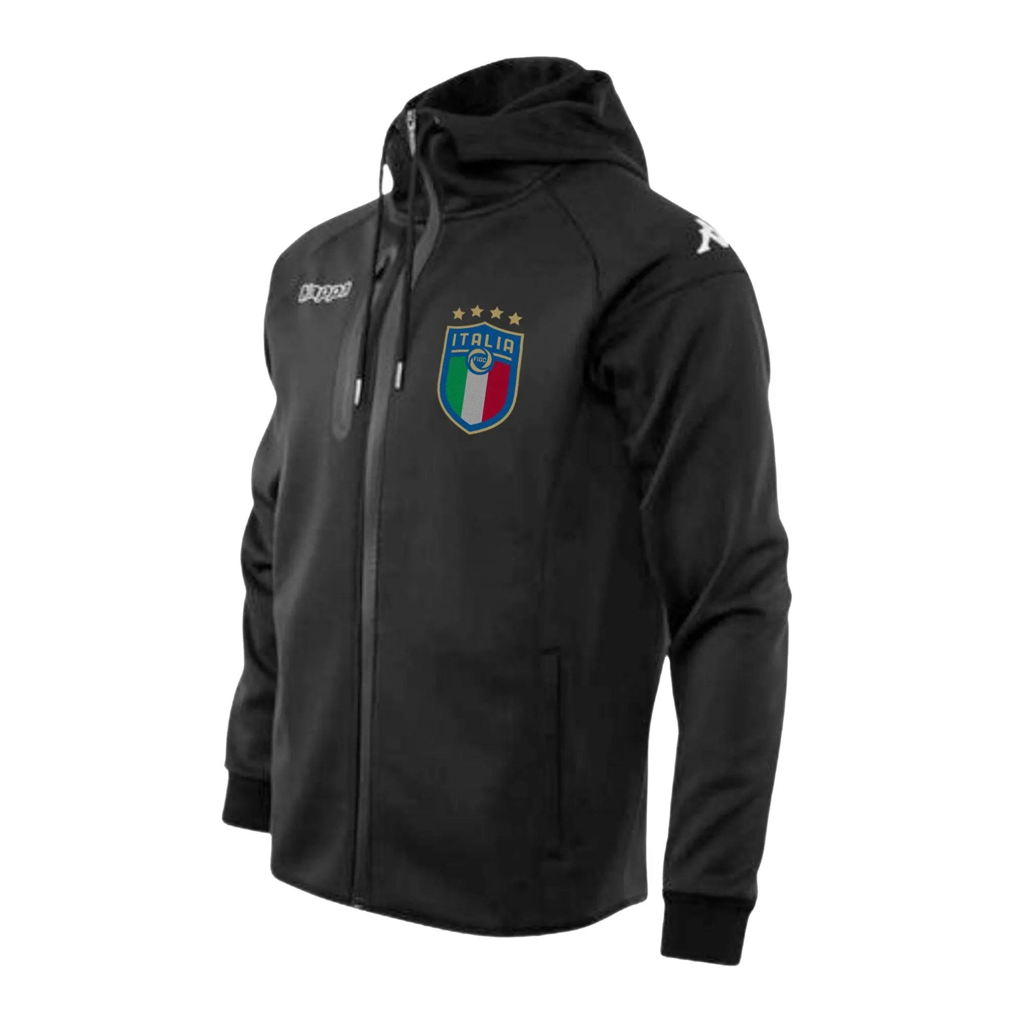 Kappa Italia FIGC Soft Shell Hooded Jacket Black - Official Online Store