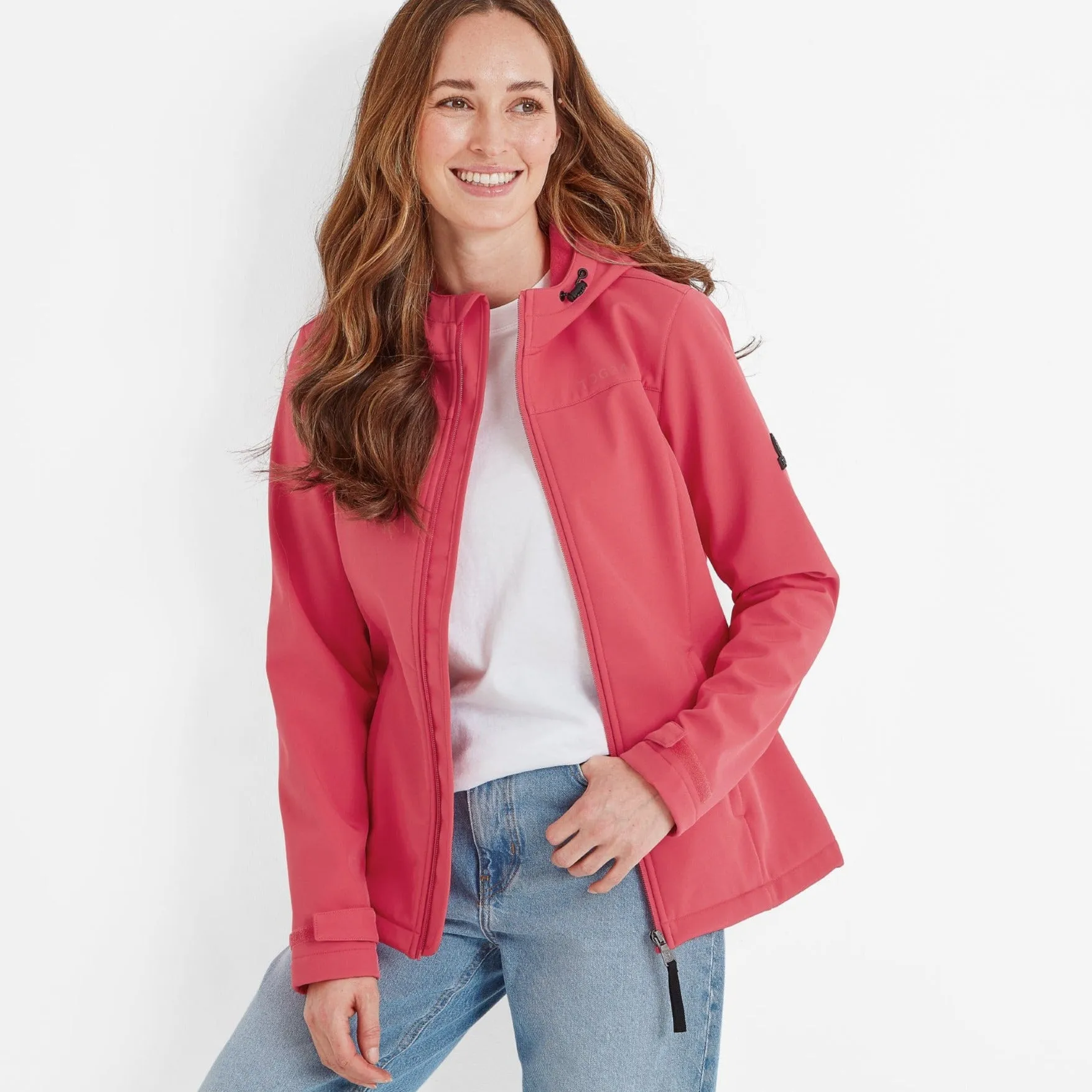 Keld Womens Softshell Hooded Jacket - Sunset Coral