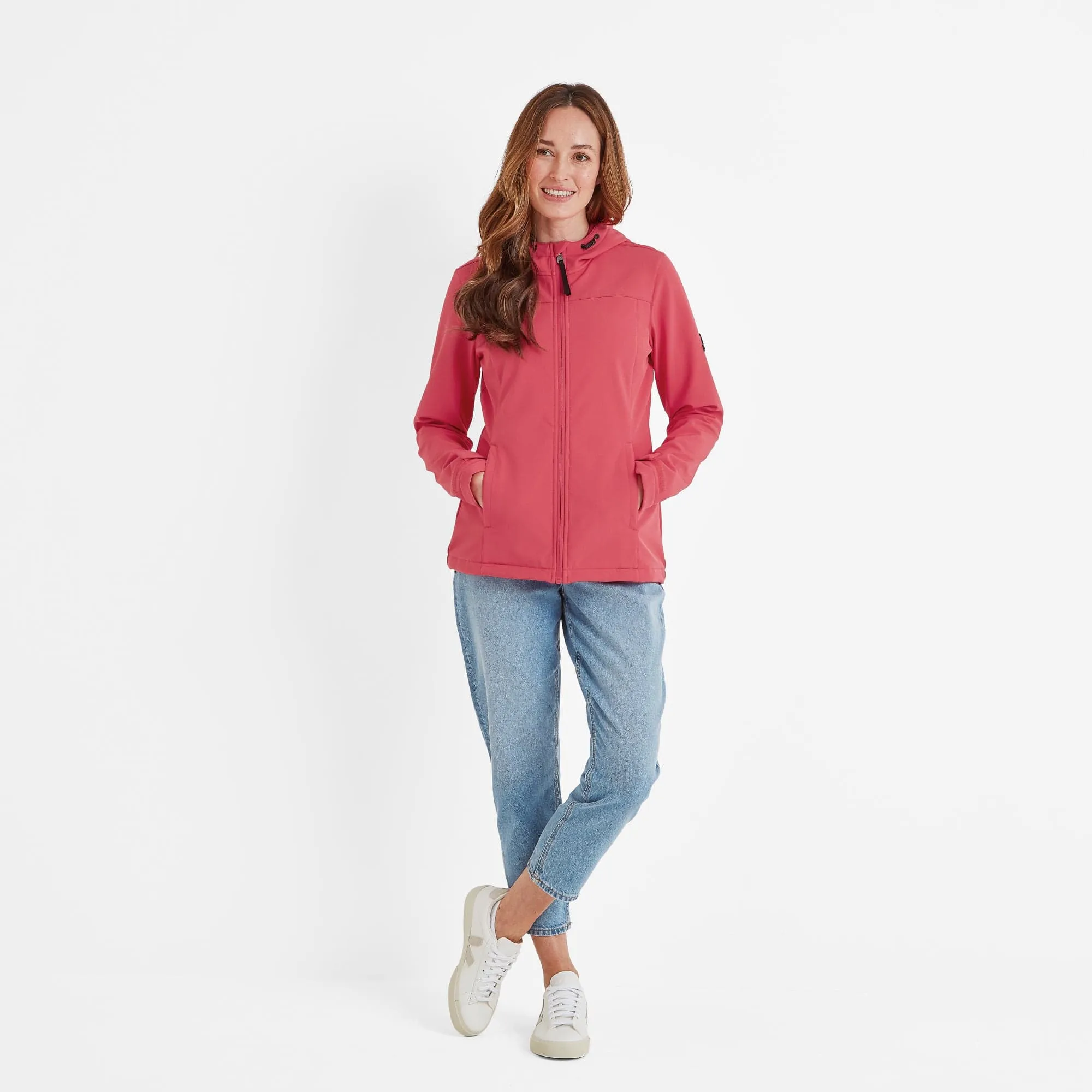 Keld Womens Softshell Hooded Jacket - Sunset Coral