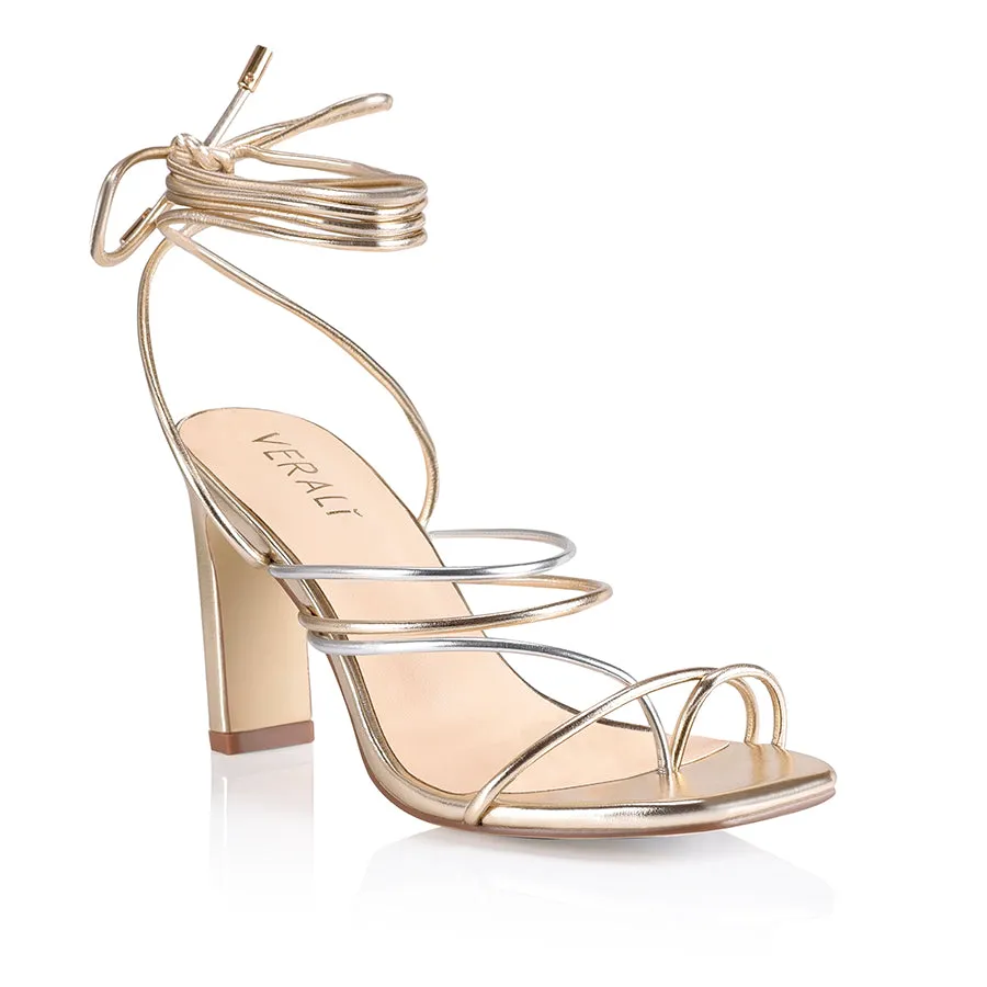 Killer Strappy Heels - Champagne Metallic