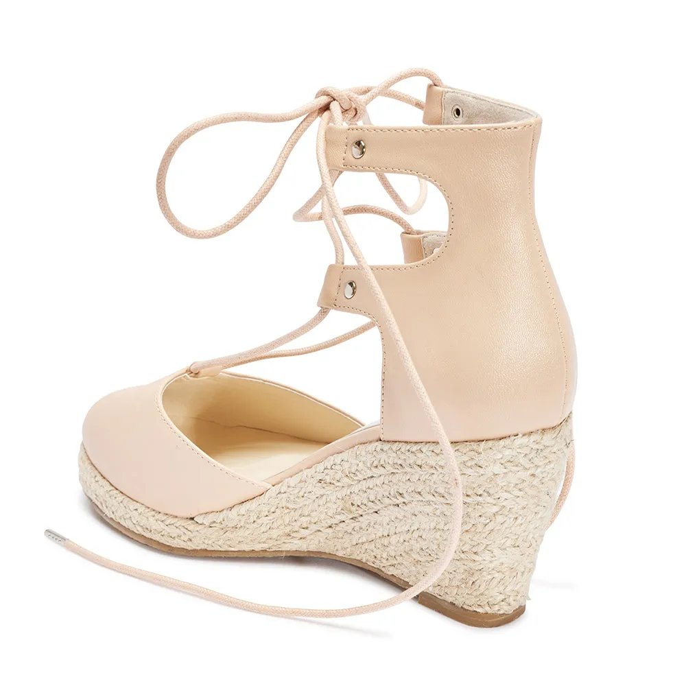 Lace Up Espadrille Heels