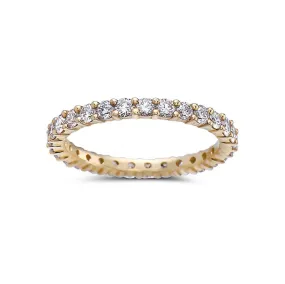 18k Yellow Gold Wedding Band with 1 CT Diamond for Women