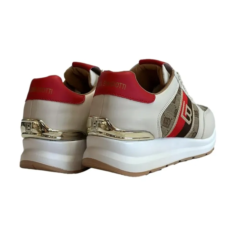 Lauren Biagiotti Women's Platform Sneakers Beige Red