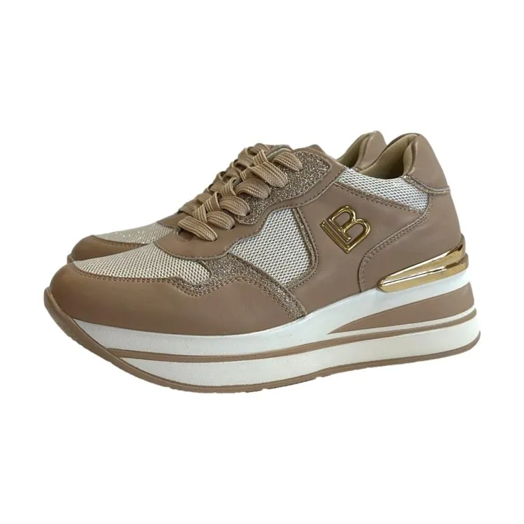 Laura Biagiotti 8425 Women's Platform Sneakers Soft Beige