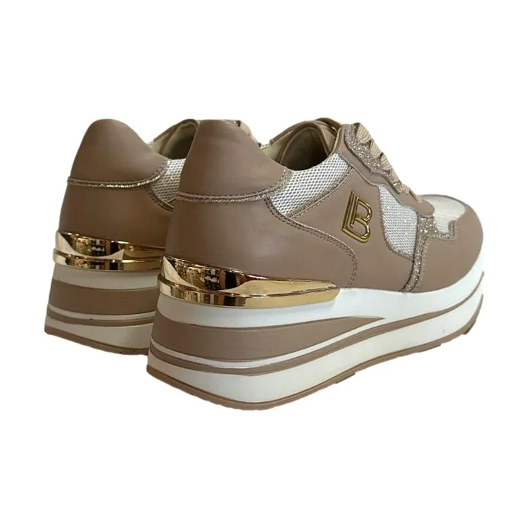 Laura Biagiotti 8425 Women's Platform Sneakers Soft Beige