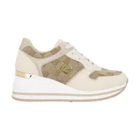 Beige Lace-Up Sneakers for Women by Laura Biagiotti