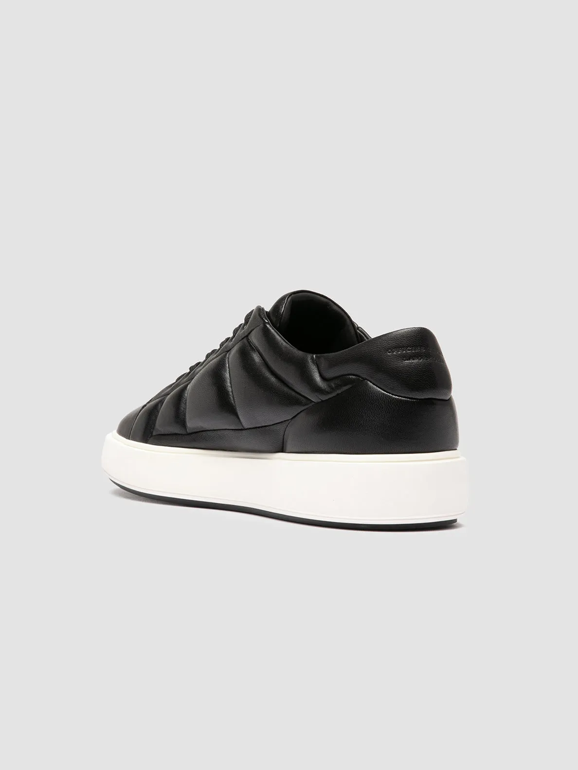 LEISURE 001 - Black Leather Low Top Sneakers