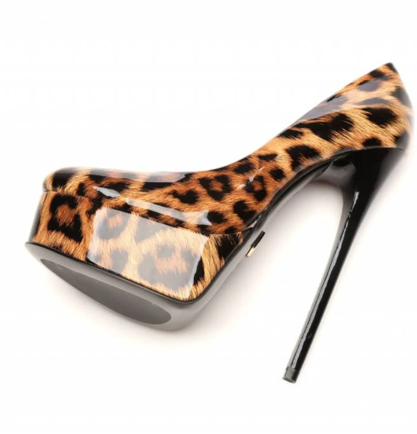 Leopard Giaro "Galana" shiny platforms pumps