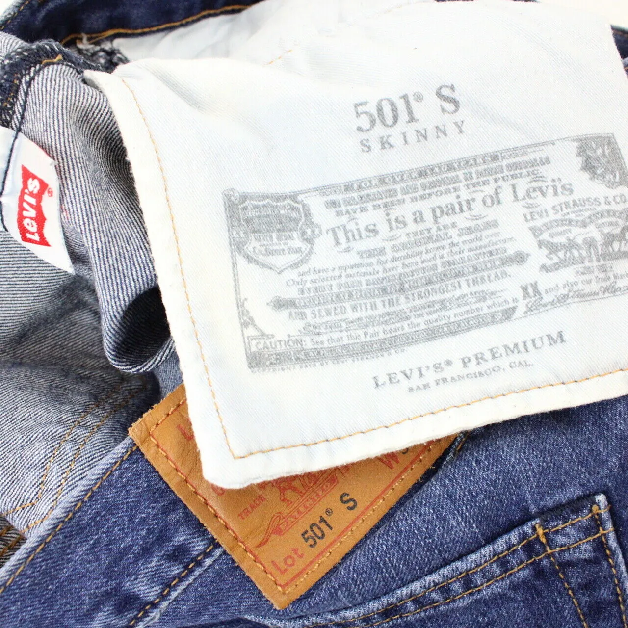 LEVIS 501 S Big E Jeans Mid Blue | W36 L32