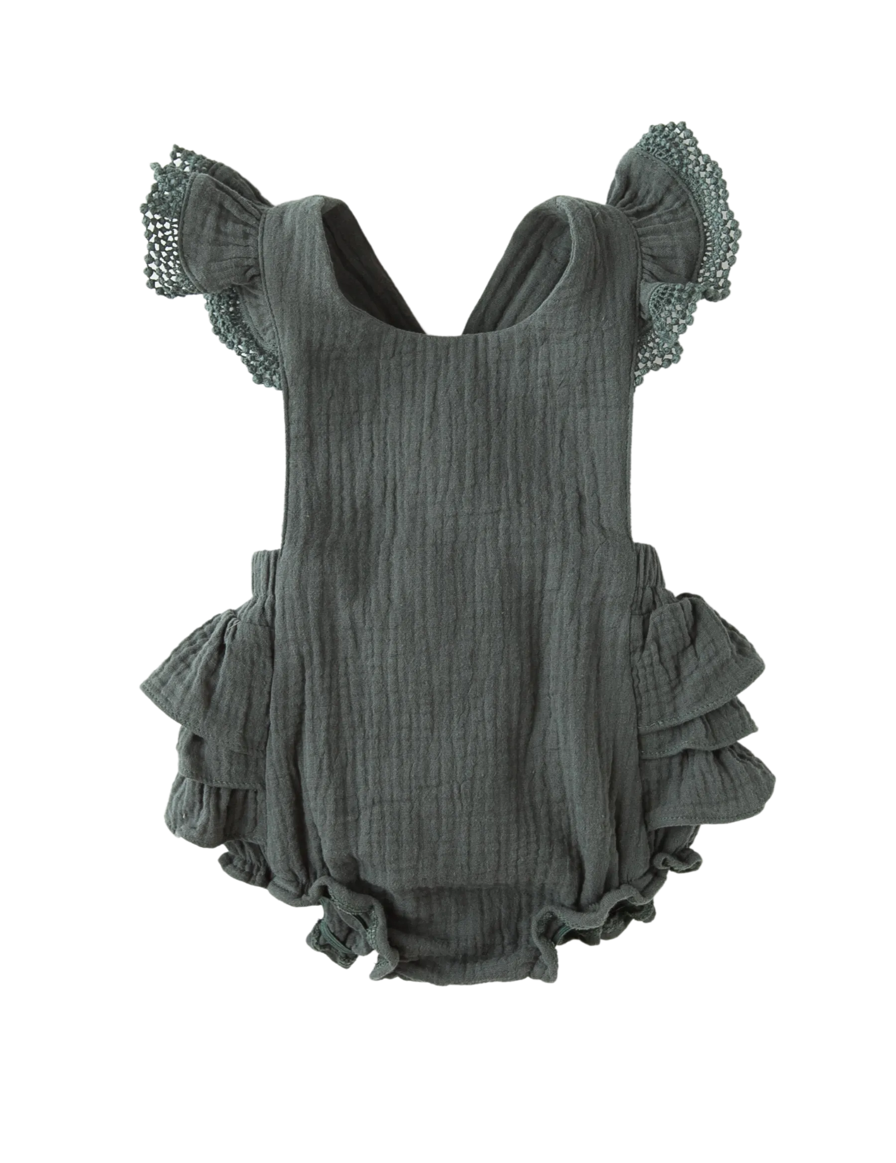 Liliana Baby Girl Muslin Playsuit in Dusty Pine