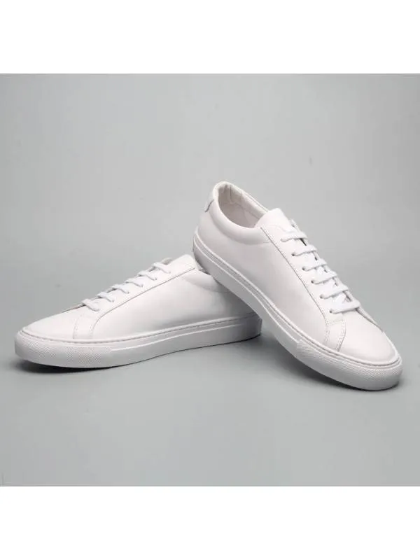 Lodi White Leather Lace-up Sneakers