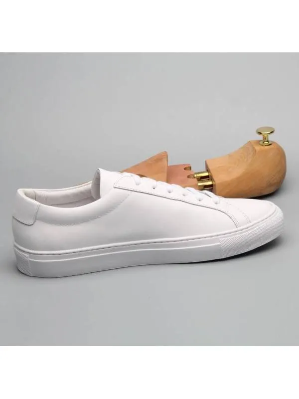 Lodi White Leather Lace-up Sneakers