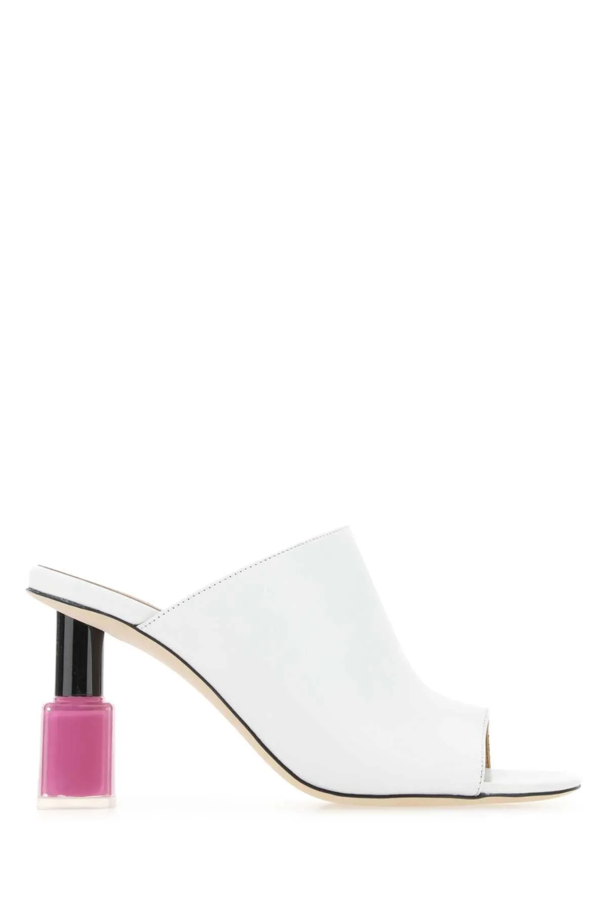 Loewe White Leather Nail Polish Mules