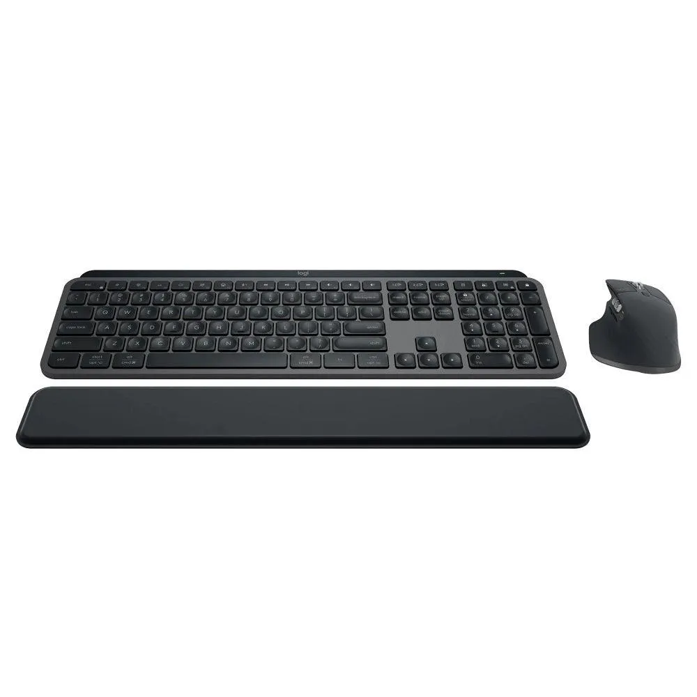 Logitech MX Keys S Bluetooth Combo Master 3S + Mouse + Keyboard + Palm Rest Graphite Set