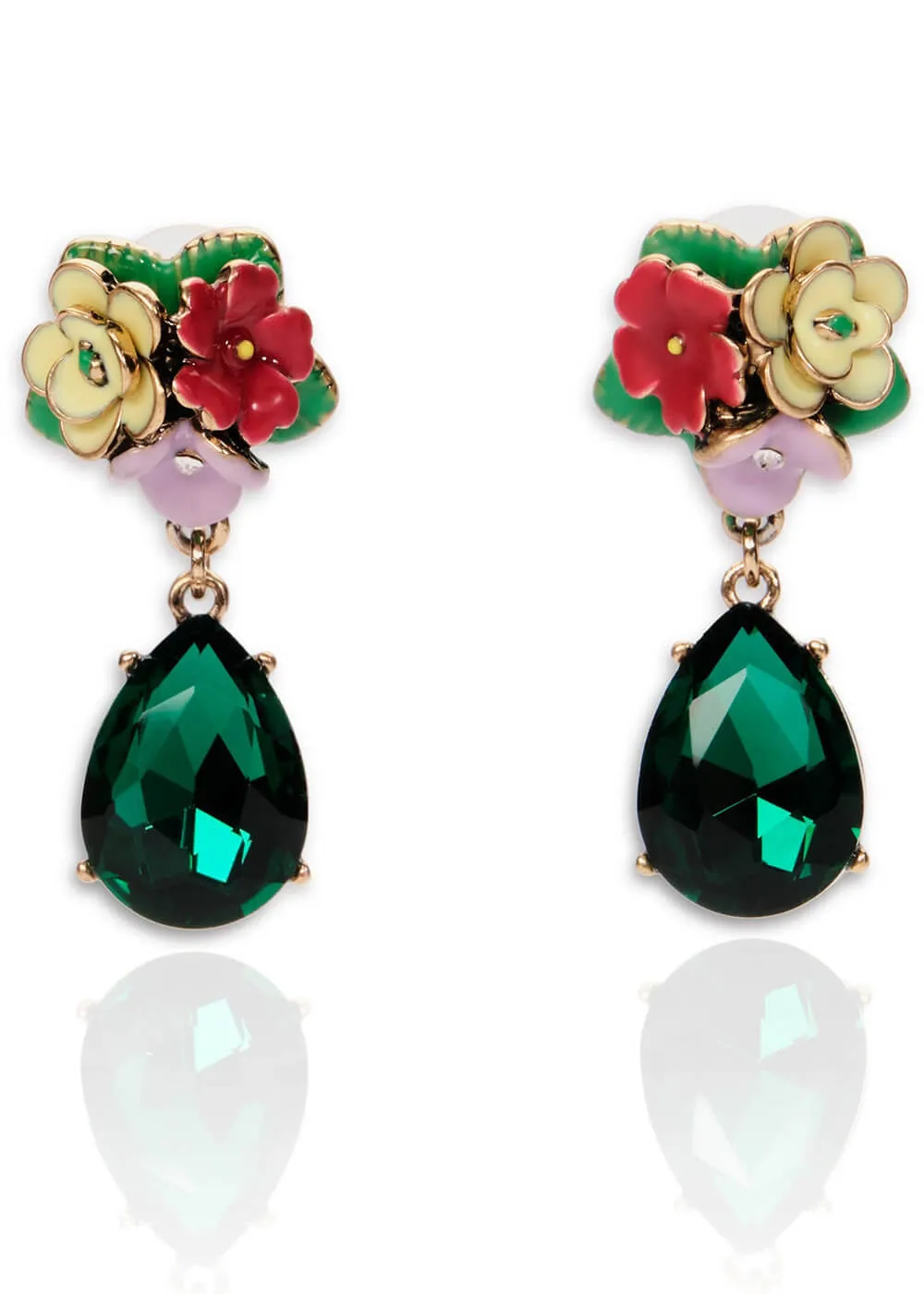 Vintage Frida Flower 50's Earrings Green Love