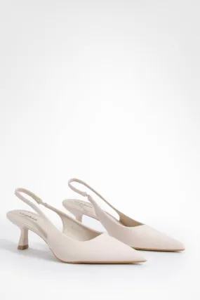 Low Heel Slingback Pumps