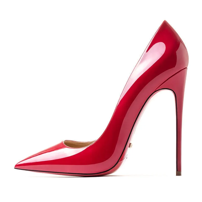 Red Bottom Pumps Pointed Toe Thin Heel Wedding Party High Heels