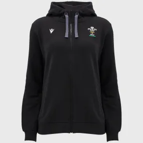 Macron Wales Rugby Women's Full Zip Hoody Black