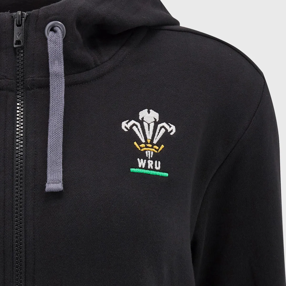 Macron Wales Rugby Women's Full Zip Hoody Black