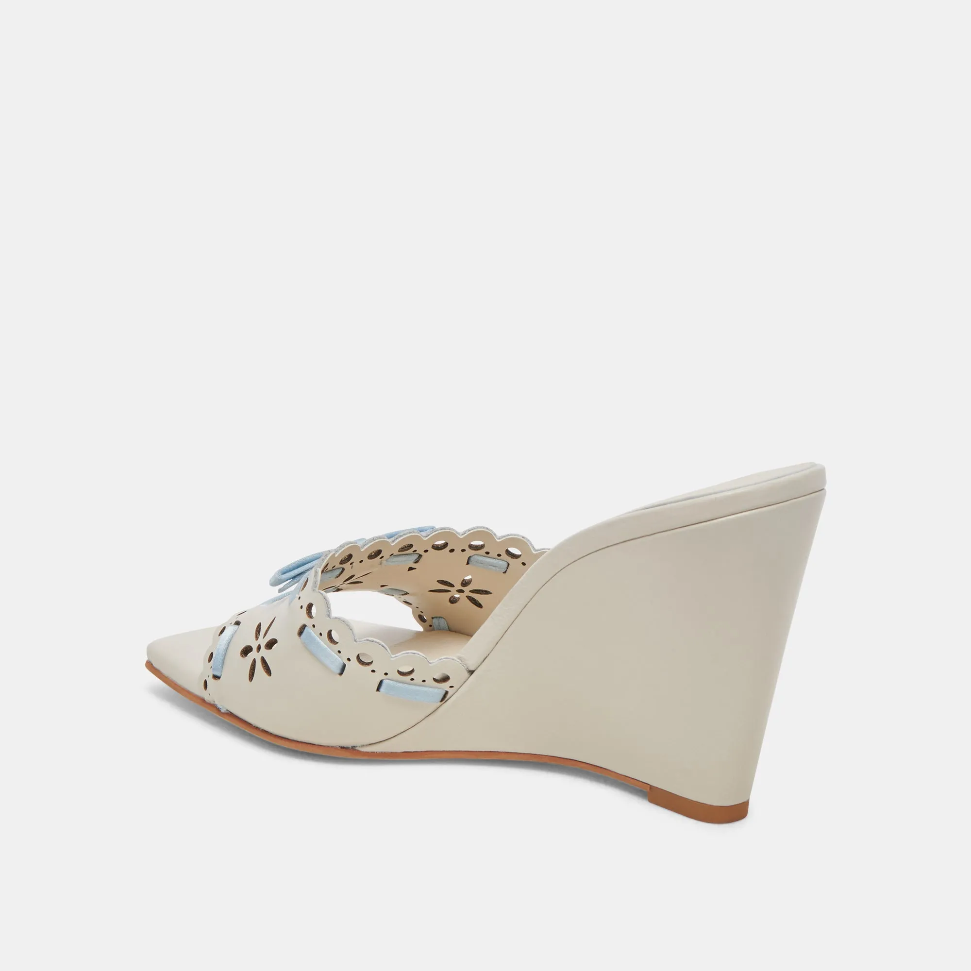 Ivory Patent Leather Madale Wedges