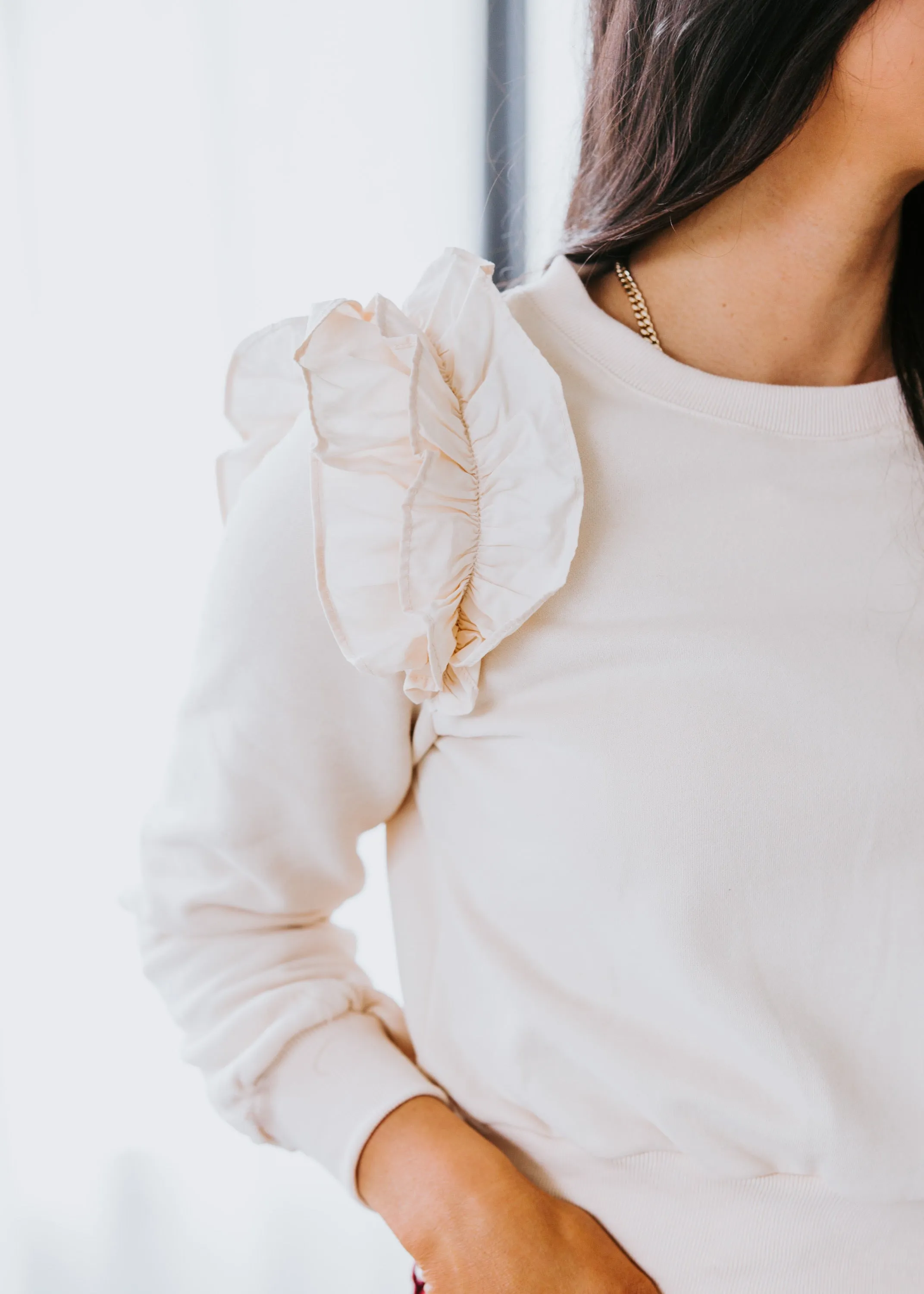 Madeline Ruffle Sweatshirt