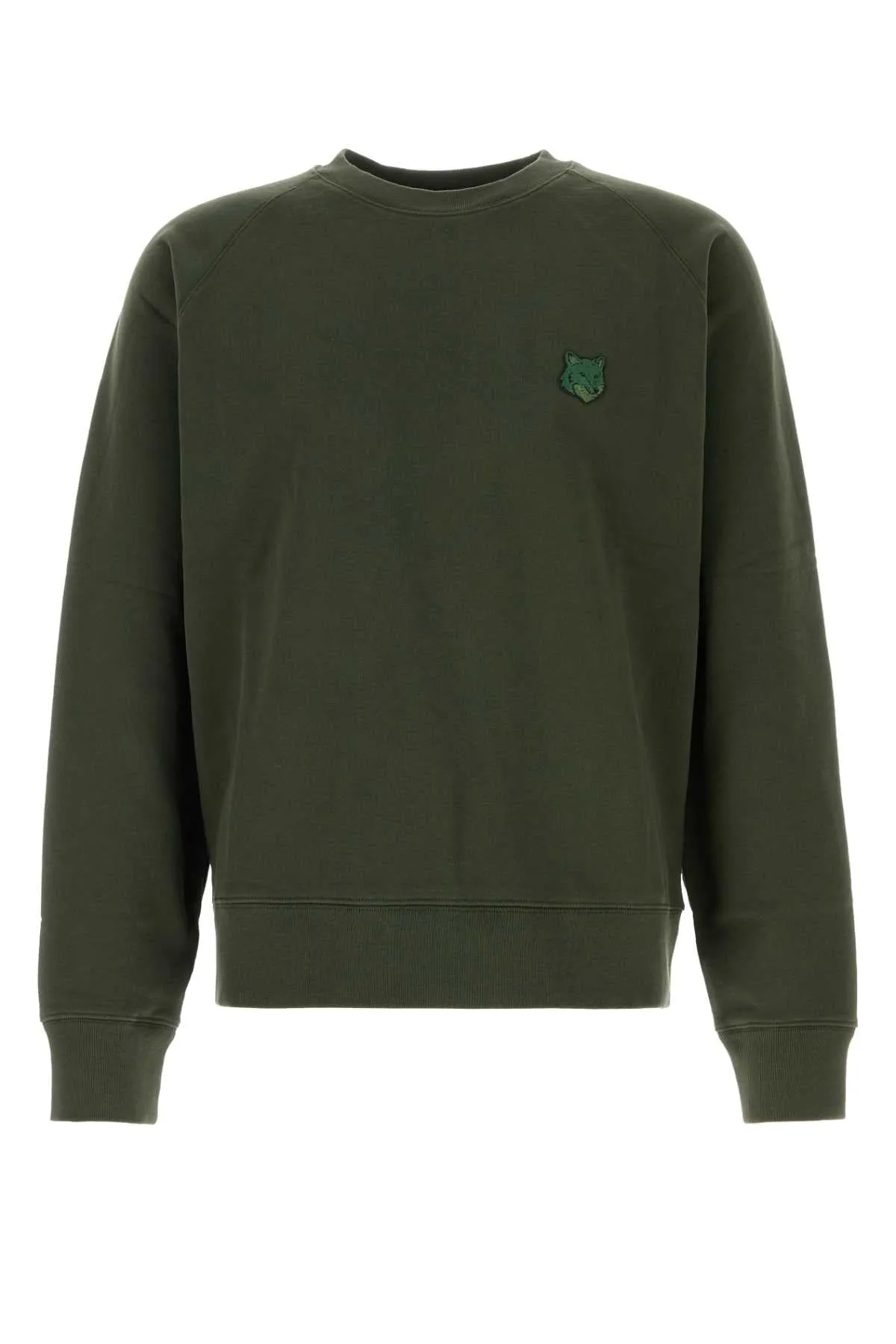 Maison Kitsune Olive Green Cotton Sweatshirt